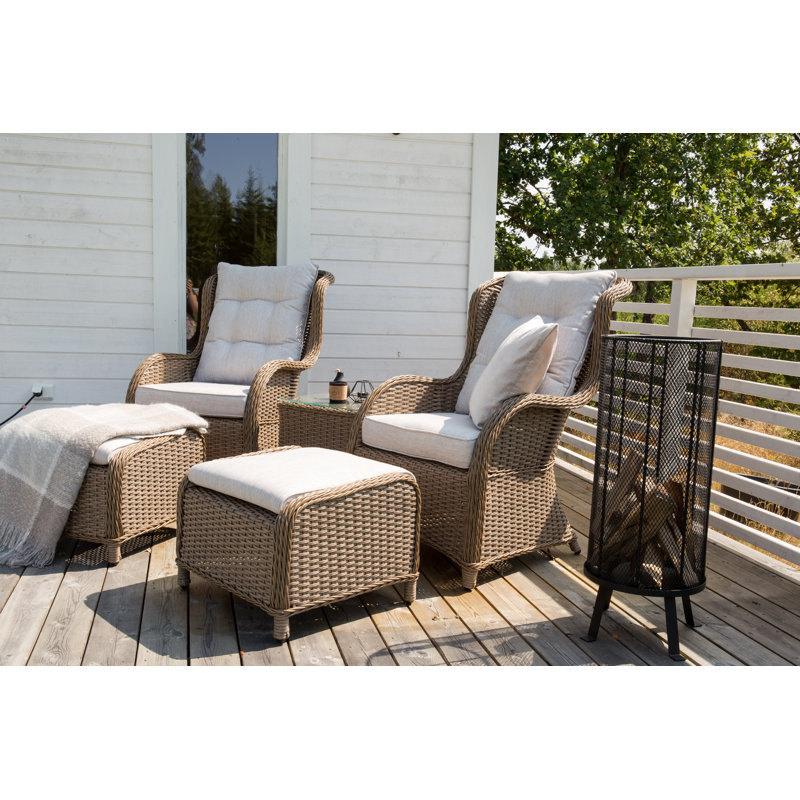 Adhelin 100cm Long Single Chaise with Cushions, Nature