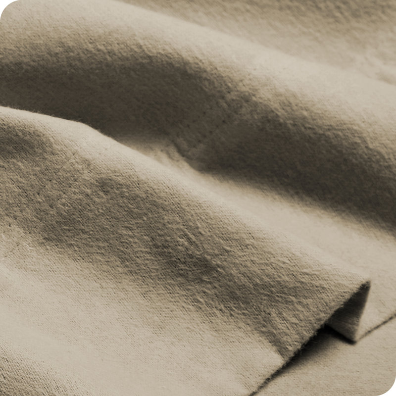 Twin Sand Organic Cotton Flannel Deep Pocket Sheet Set