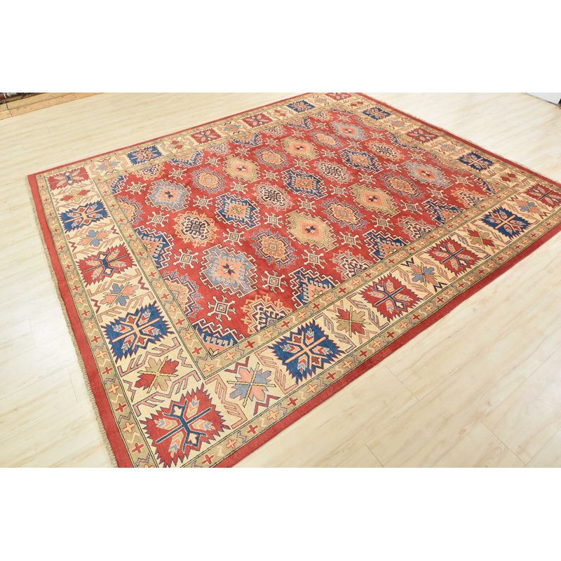 Tapis Kazak à motif géométrique 8 pi 2 po x 9 pi 6 po Nejko