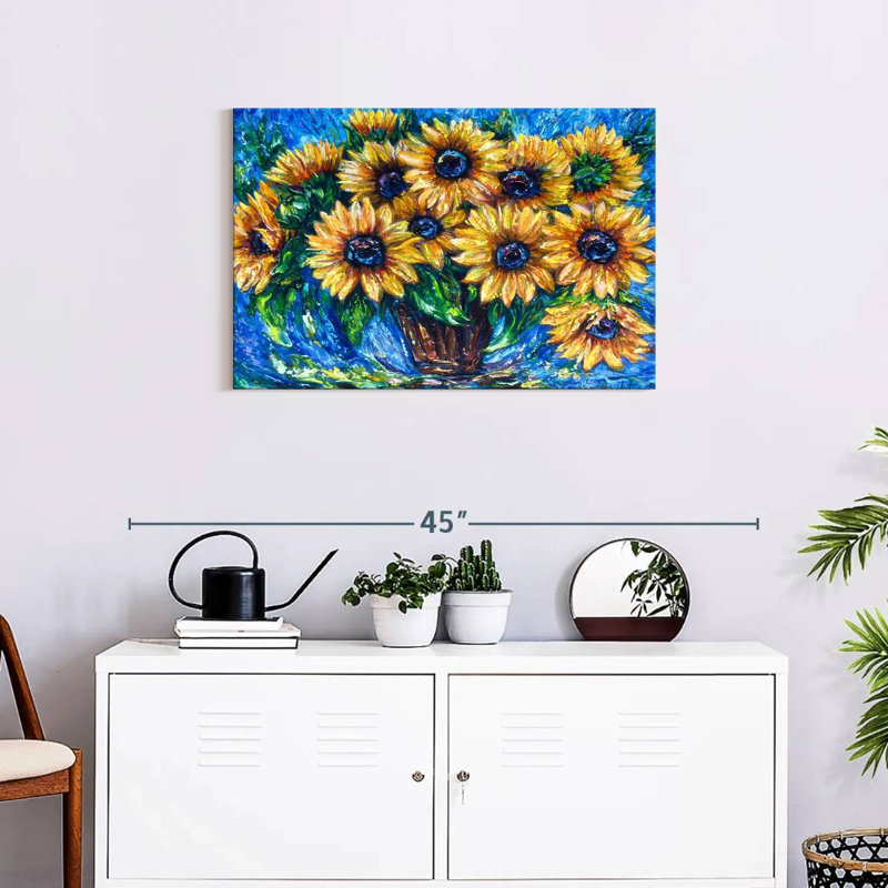 Harnek Sunflower Love With Palette Knife, 20" H x 30" W