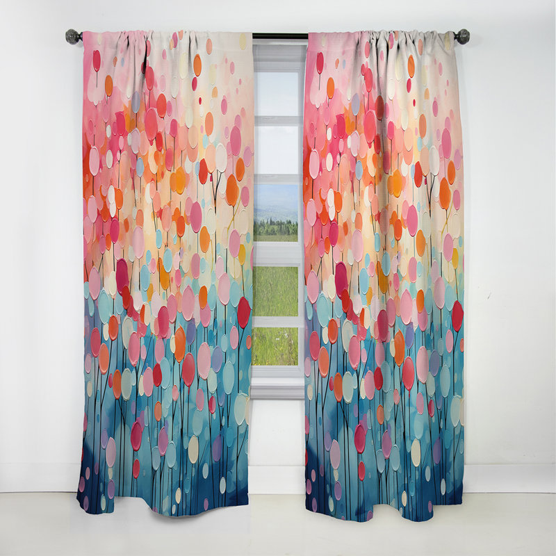 Cotton Candy II - Abstract Landscapes Curtain - Blackout Abstract Curtain - 1 Panels, 52" W x 84" L