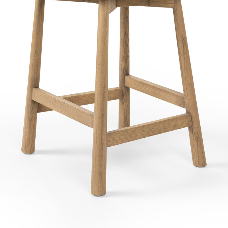 Cloris Swivel Stool-Altair Sienna-Counter & Bar, Blonde Oak, Palermo Cigar Genuine Leather