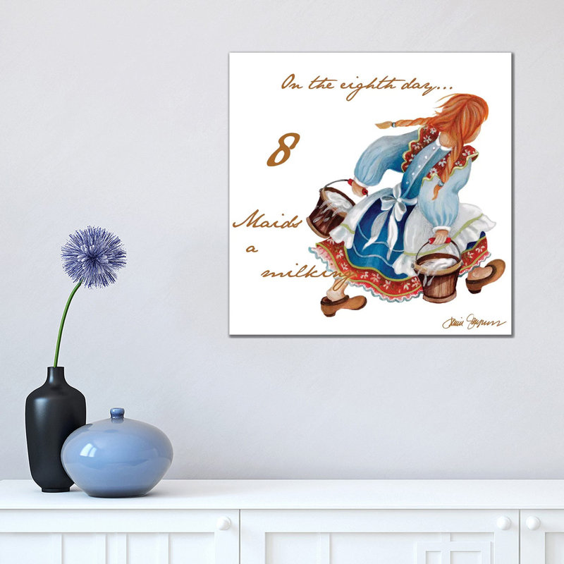 Eight Maids A-Milking by Janice Gaynor - Wrapped Canvas Print, 45.72 cm H x 45.72 cm W x 3.175 cm D