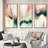 Pink Green Geode Wall Art, 3-Piece Canvas Set - Abstract Geode Pink And Green Marble-2042424655-2042424688