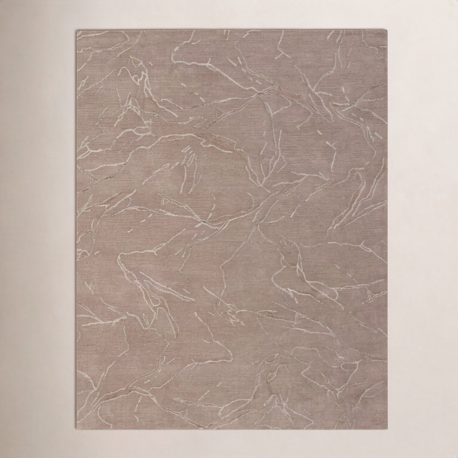 Hand-Tufted Abstract Wool Rug, Clay, Rectangle 5' x 8'