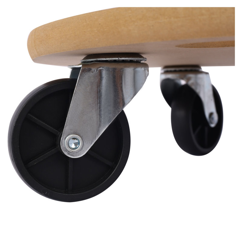 Chariot mobile en bois robuste avec base en bois aggloméré naturel