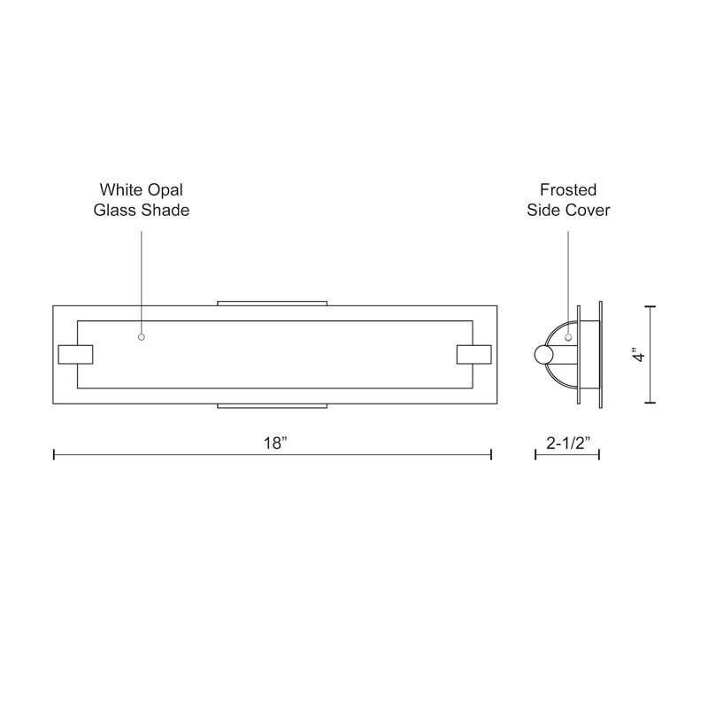 Barre d'éclairage de salle de bain 1 lumière DEL à intensité variable, Nickel brossé