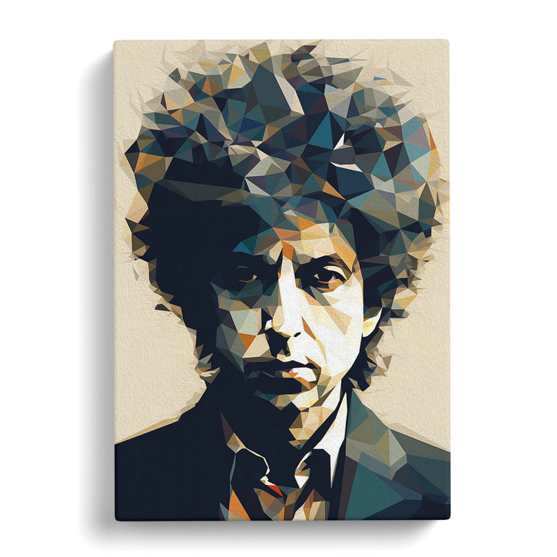 bob Dylan Geometric Art - Wrapped Canvas, 76cm H x 50cm W x 3cm D