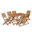 Patio Garden Table Set Includes a Rectangle Acacia Table and Folding Chairs-282768979