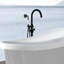 Robinet de baignoire autoportant avec douche à main - Métal, noir mat, Grand ajout de salle de bain