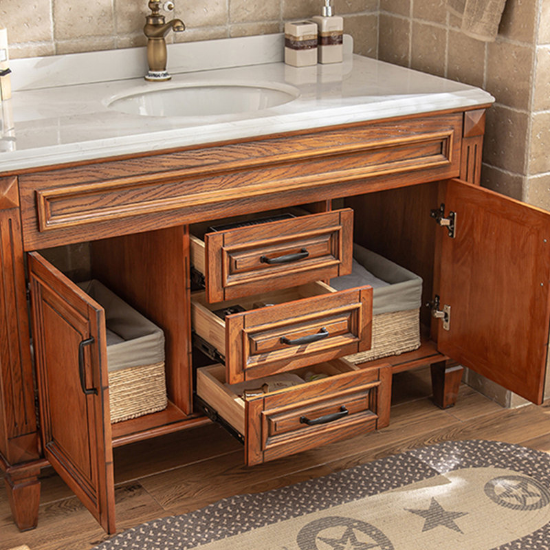 Meuble-lavabo sur pied American Retro, H 31,5 po x l 47,2 po x P 21,7 po, Brun