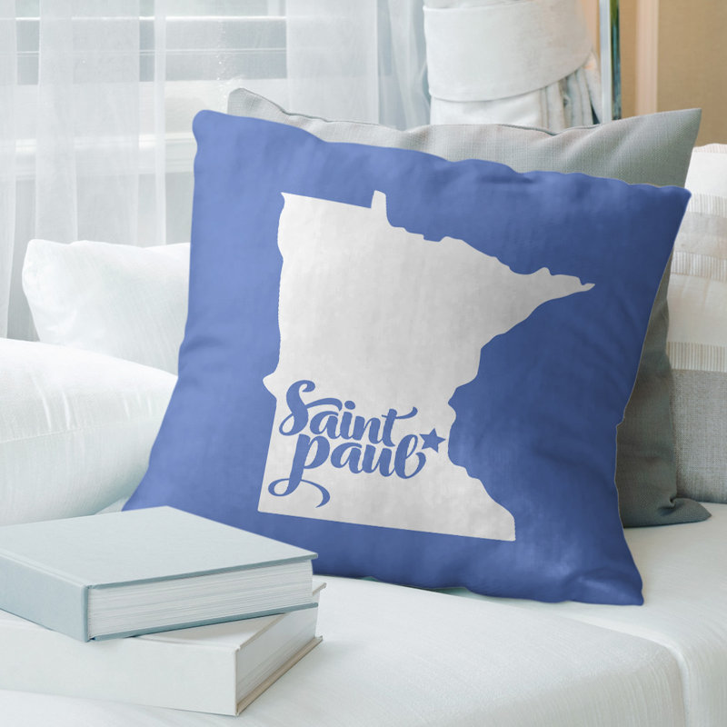 Coussin Minnesota, Saint Paul, 26 po x 26 po, Rouge
