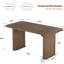 Table de salle à manger pour 6 à 8 personnes - Table de cuisine moderne de 62 po avec grand plateau et pieds piédestal robustes, table de salle à manger rectangulaire, noyer-130612202