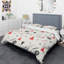 Ensemble de housse de couette moderne et contemporaine en microfibre rouge / noir / blanc-40702050