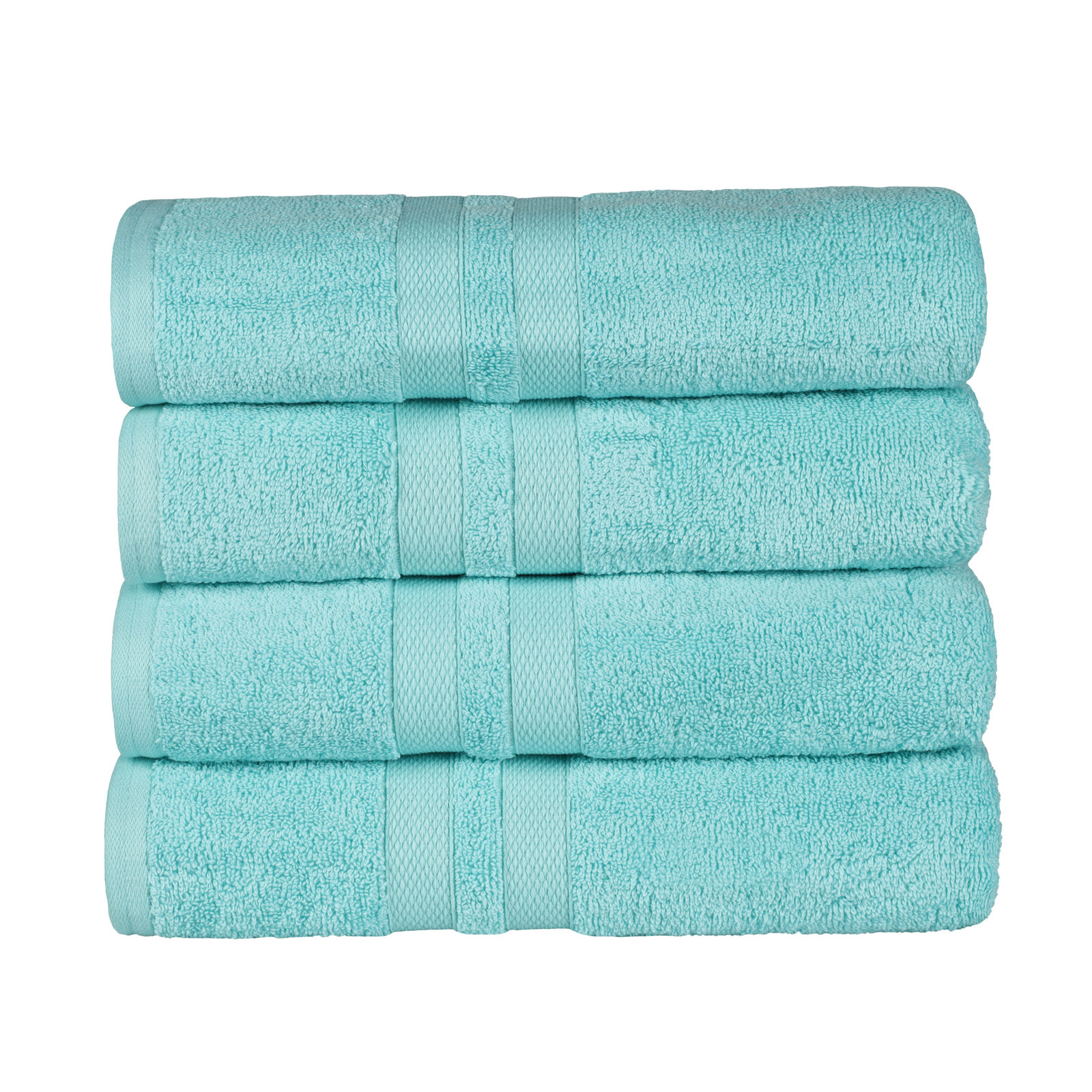 Winthrop 100% Cotton Quick-Drying Absorbent Solid Bath Towel Set , Cyan