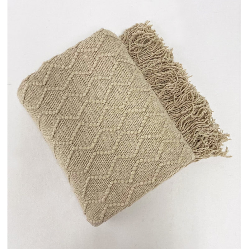 Knitted Throw Blanket, Khaki