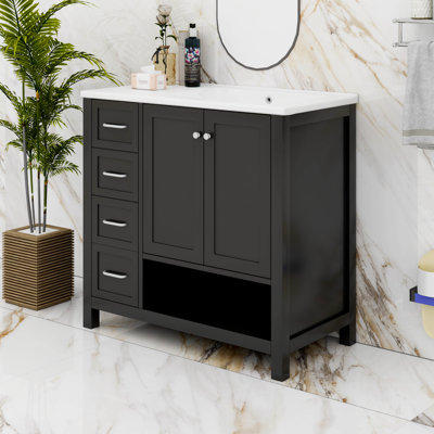 Bathroom Vanity Cabinet With Two Doors And Two Drawers