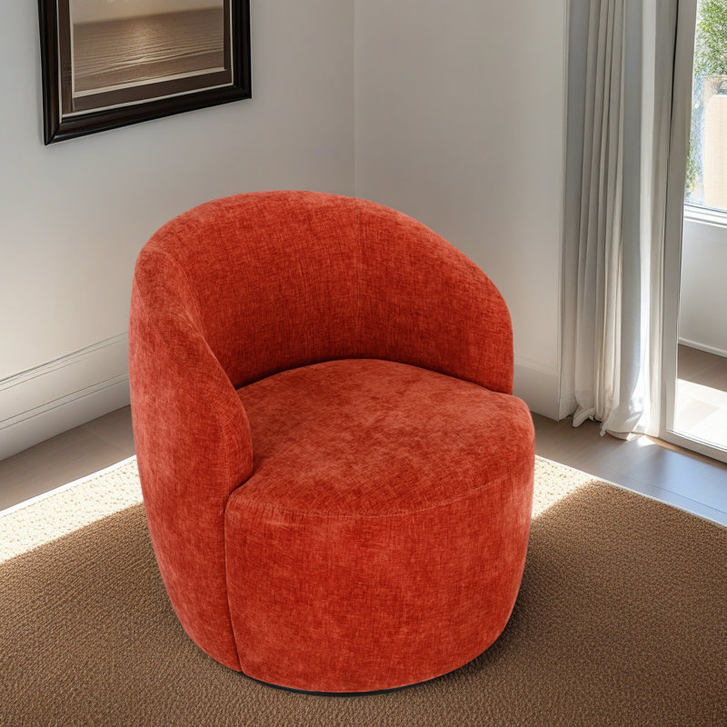 Fauteuil demi-tonneau Chenille, Orange