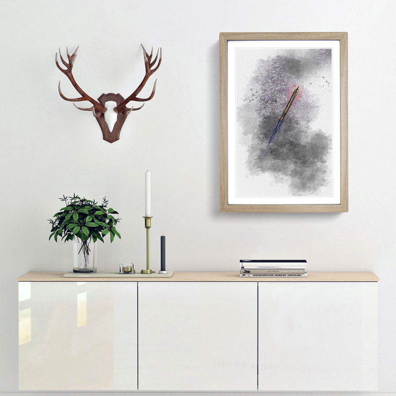 Blast Off in Abstract - Picture Frame Graphic Art Print, 65cm H x 48cm W x 2cm D, Oak Framed