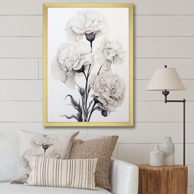 Œillets monochromes minimalisme sur toile