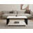 Multipurpose Coffee Table with Wheels, White & Black, 38.6 x 13.2 x 23.6 inches | 100% Melamine Coated Particle Board, 0.7 inches Thick, 100% Metal Frame | Additional Storage, Elegant Design for Living Room & Office-2014579626