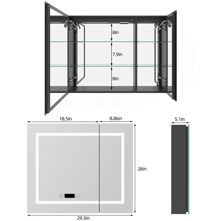 Ivy Bronx Dammion 47.2'' W 35.4'' H Surface Frameless Medicine