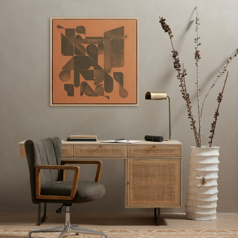 Mesa Roja by Gregory Gove, 32" H x 32" W x 2" D, White Oak Framed Canvas