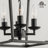 4-Light Lantern Geometric Chandelier in Matte Black