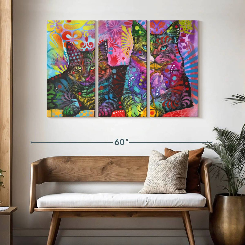 2 Cats, 32" H x 50" W