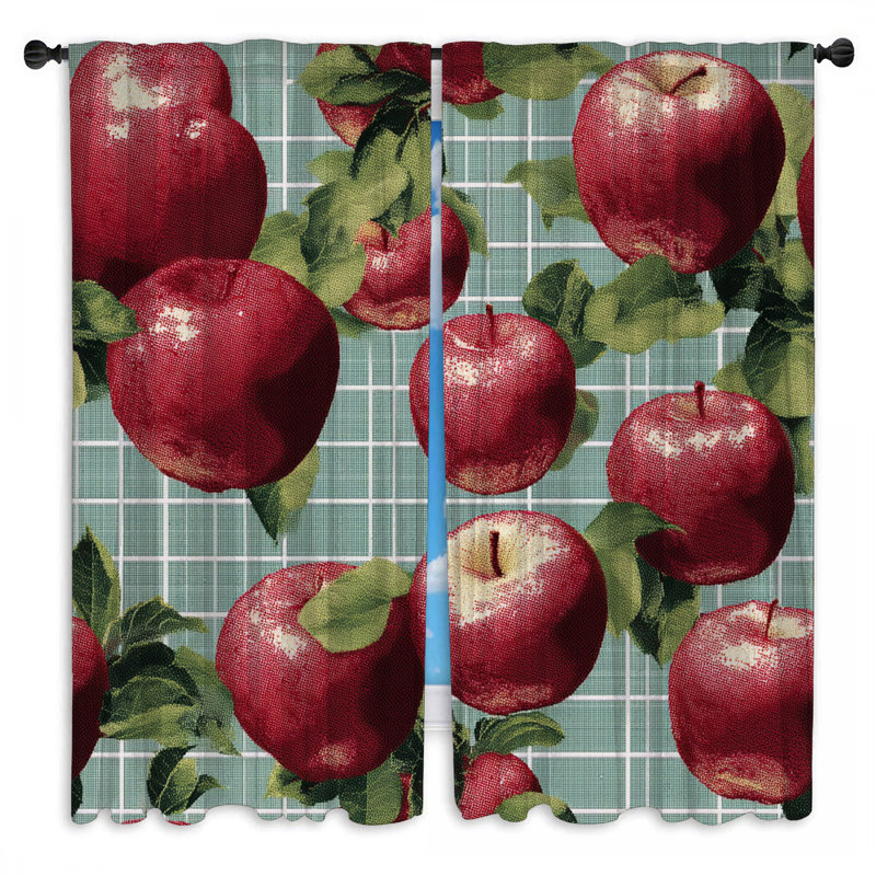 Rideaux rouges obscurcissant et obscurcissant 2 pommes Red, 40in x 60in - 2 panels, Transparent