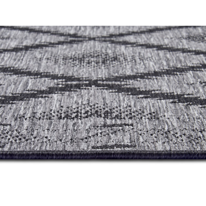 Malibu Woven Night Silver Rug, Runner 80 x 350cm