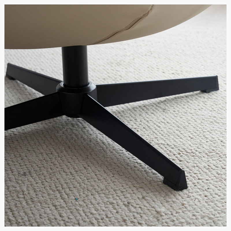 Pivot large de 34,25 po Rianhard, Beige / similicuir blanc
