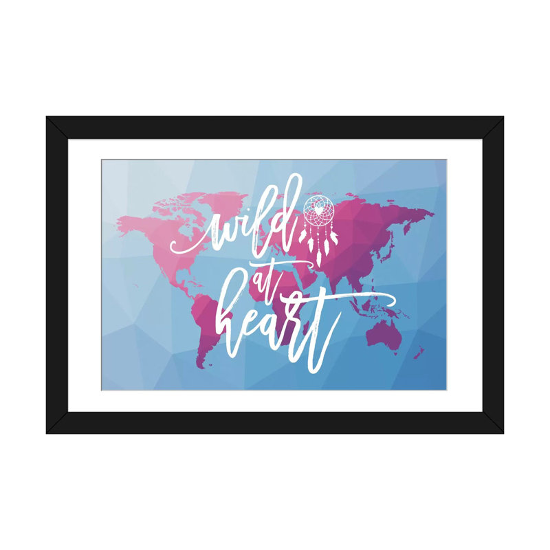 «Geo Map Boho I», impression sur toile, H 16 po x l 24 po x P 1 po, Papier d'art encadré noir, Blanc