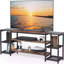 Meuble télé et multimédia, 3 niveaux, noir industriel 79 po-114566045