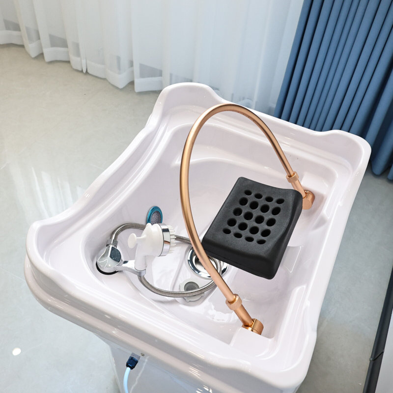 Lavabo spa portatif à circulation d'eau avec shampoing intégré - Noir, Black
