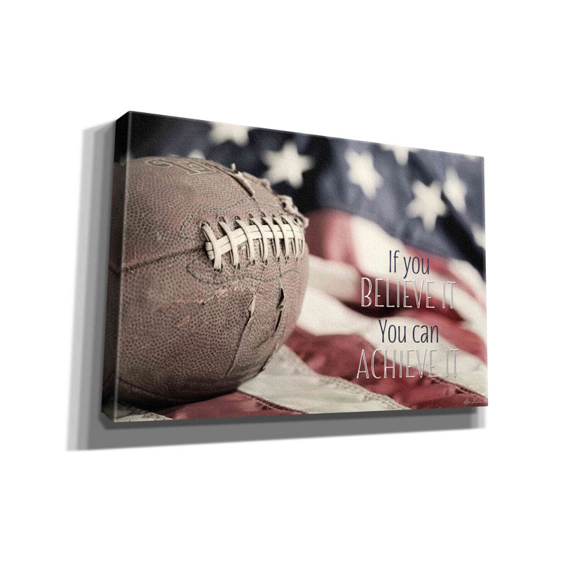 «Football Believe On Canvas» par Lori Deiter, reproduction, H 12 po x l 18 po x P 0,75 po