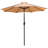 Saville Black Steel Framed 35" Square Faux Teak Patio Table-Tan 9FT Patio Umbrella-Base-1629699803