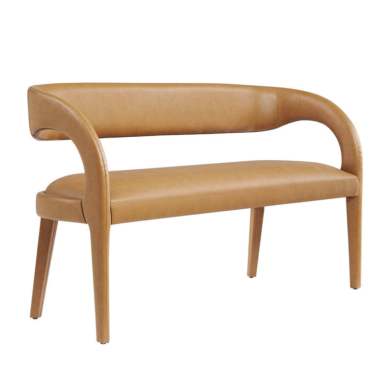Modway Pinnacle Vegan Leather Accent Bench, Tan