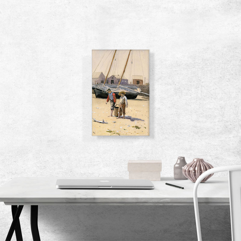 «A Basket of Clams 1873» par Winslow Homer, reproduction d'art sur toile tendue, H 18 po x l 12 po x 1,5 po
