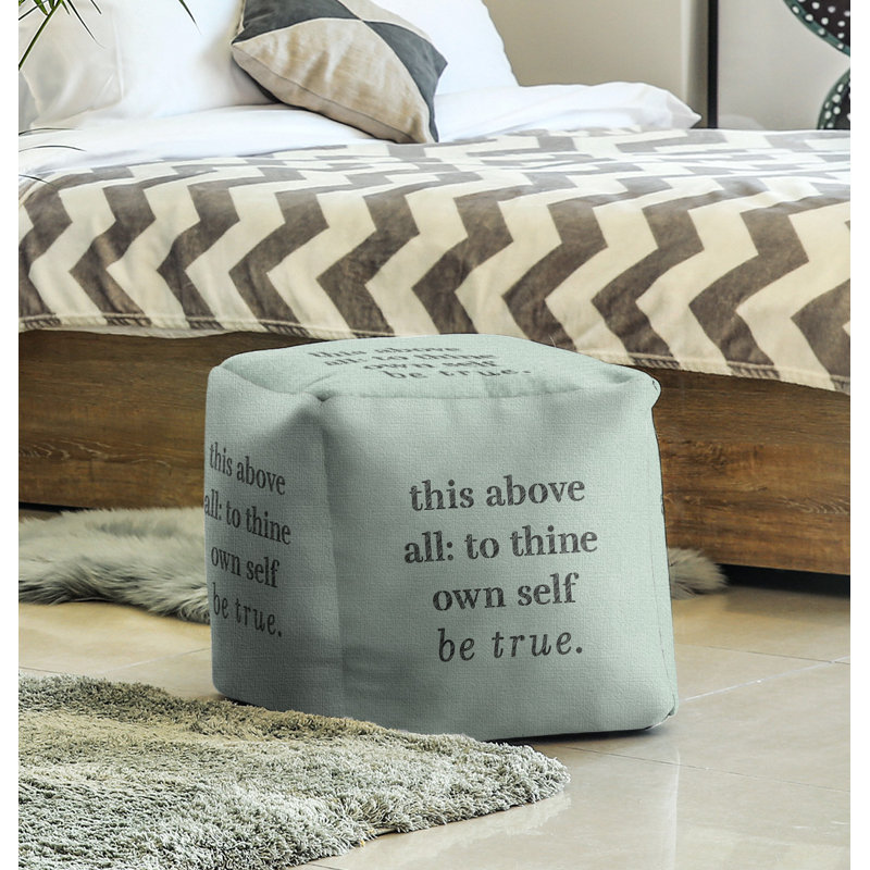 Upholstered Ottoman, Green/Black