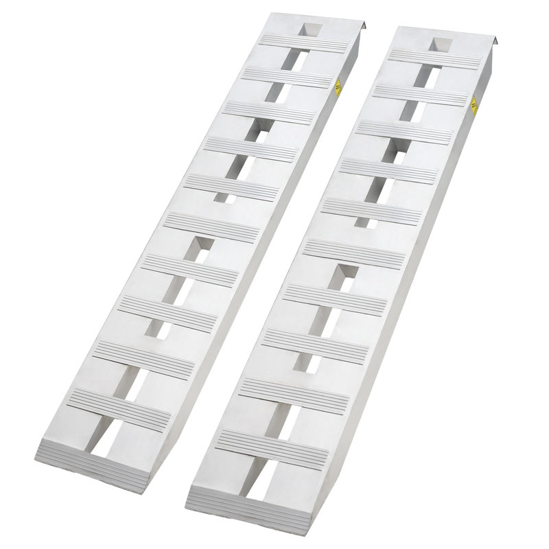 Rampe de chargement en aluminium robuste pour poids lourd capacité 4A 6000L 2 pièces couleur aluminium