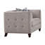Fauteuil capitonné large brun clair Arreona-118943300