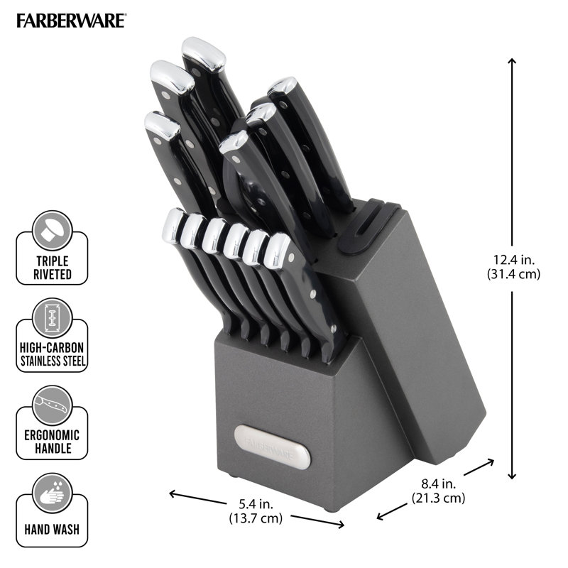 Farberware Farberware Edgekeeper 14-Piece Triple Rivet Knife Block Set with Built-In Sharpener