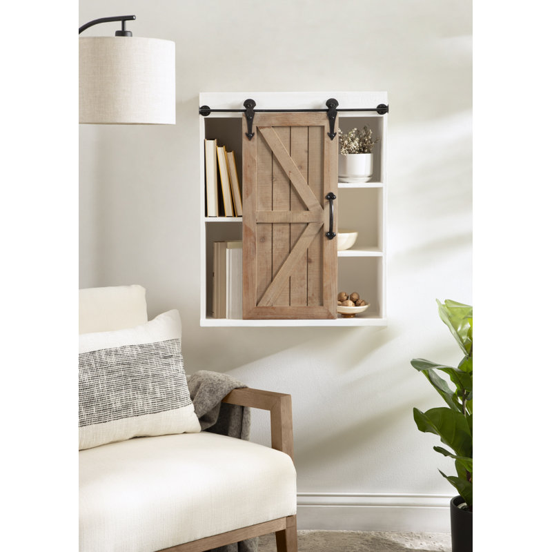 Malese 27.6'' Tall 1 - Door Accent Cabinet, White/Rustic Brown