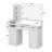 Vanity Desk With Outlet, Hollywood Vanity With Glasss Drawers Tabletop