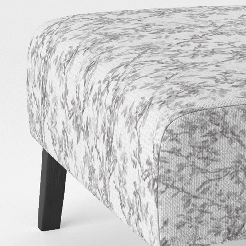 Fauteuil de chambre moderne - fauteuil gris Whisper Toile, Pantoufle sans accoudoirs