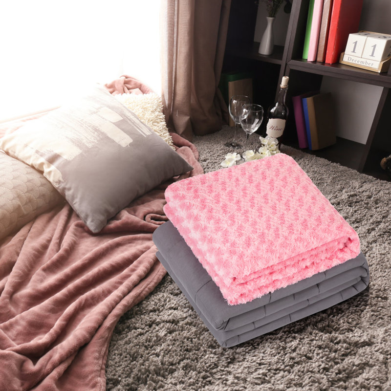 Hand Woven Throw Blanket, Pink, 15.6" W x 15.6" L