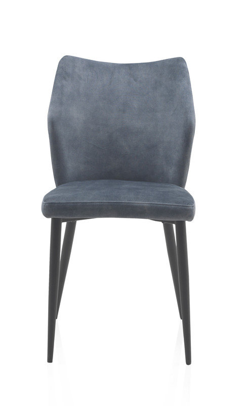 48cm H Polyester/Velvet Upholstered Metal Side Chair, Grey