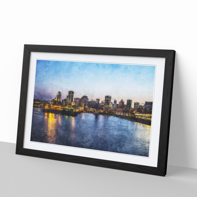 Montreal Skyline Vol.1 - Picture Frame Graphic Art, Black, 27cm H x 36cm W x 2cm D