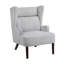 Élégant fauteuil d'appoint à oreilles gris, matériau chenille, mobilier de salon moderne de base - avec et construction stable-654762416